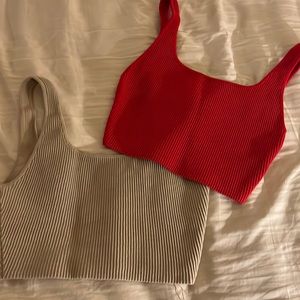 Aritzia Babaton Crop Knit Top - SET OF TWO - Sz Small